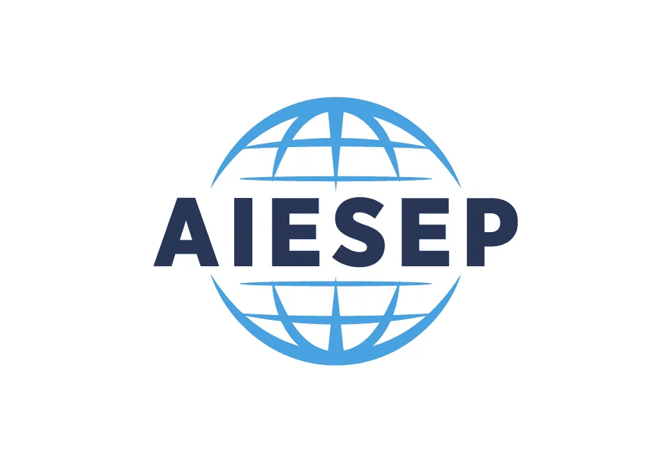 AIESEP logo with globe icon, representing strong brand identity design.