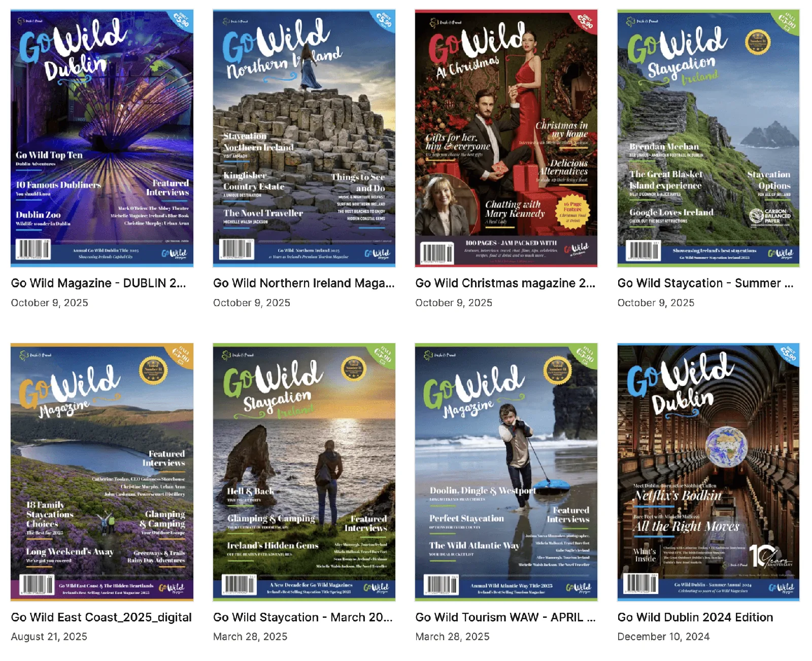 Go Wild Magazine covers, a design portfolio from Vancouver Website Design.