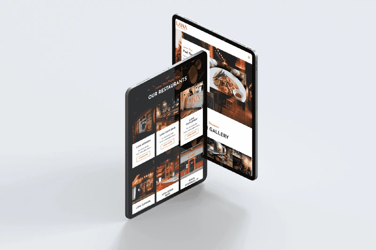 Vancouver Website Design for restaurant shown responsively on tablet and phone.