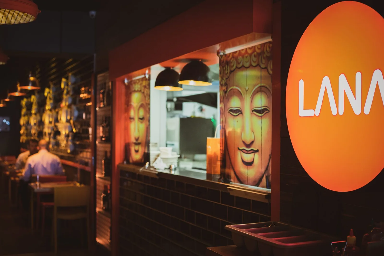 LANA restaurant interior with unique brand identity design.