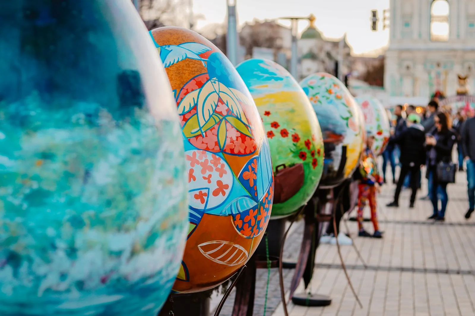 Creative, vibrant egg sculptures on public display for Vancouver Website Design.