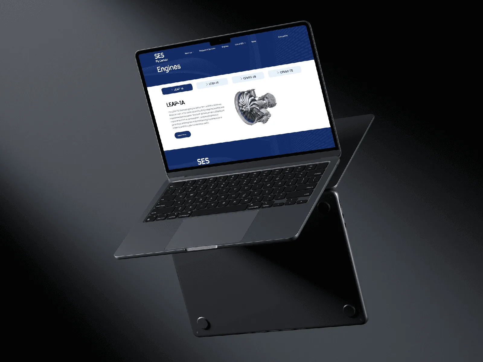 Laptop displaying a professional website layout, showcasing website design.