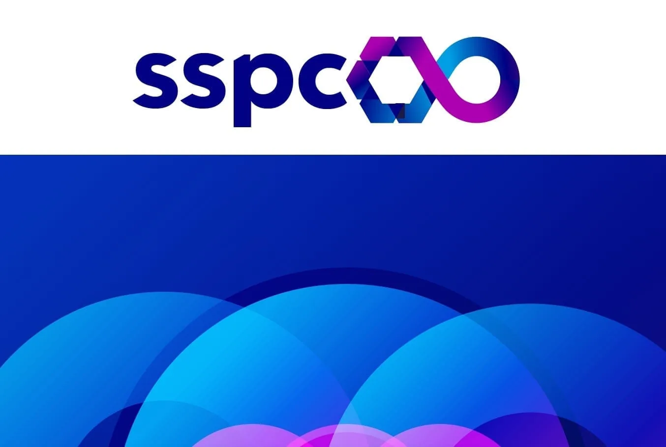 SSPC logo with geometric shapes, client work by branding agency the region.