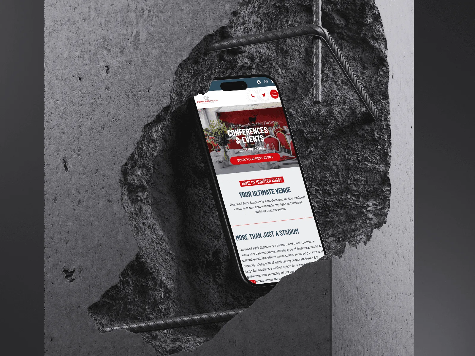Mobile event website example by Vancouver Website Design the region.