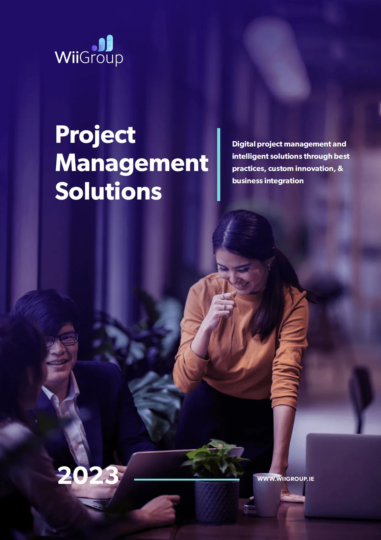 Project management document with team for website design.